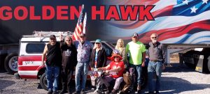 COH patriots standing in front of Bruce and Mona's truck.