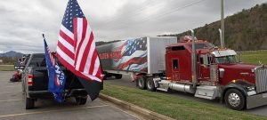 Bruce's truck and few of the others patriots