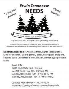Ozark Mountain Christmas to Erwin, Tennessee flyer.